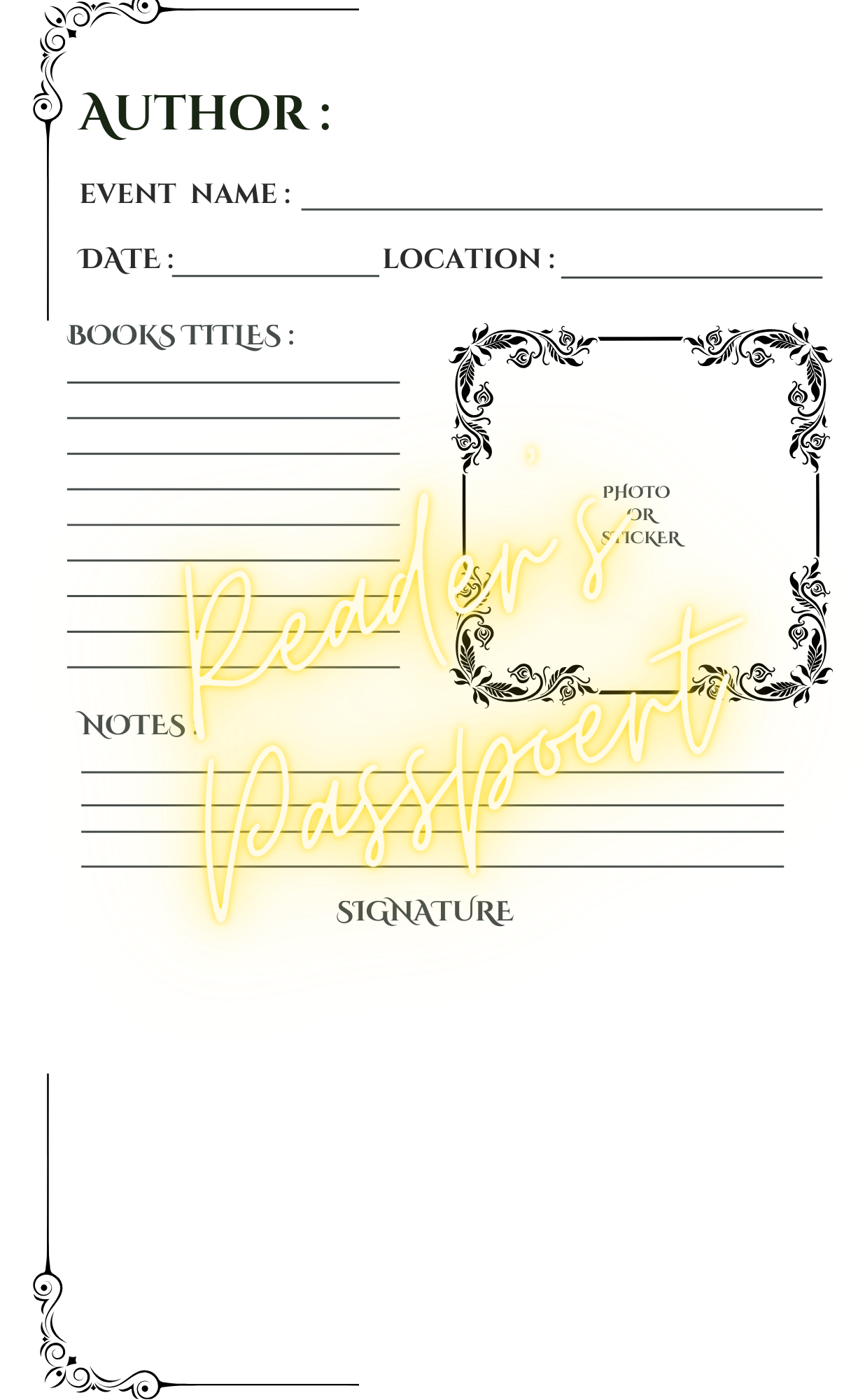 Author Signing Log- Sinners and Stardust 2025 Event Edition (Convention Pickup Only)